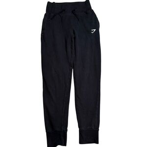 GymShark Women’s Black High Waisted Sweatpants Zip Pockets